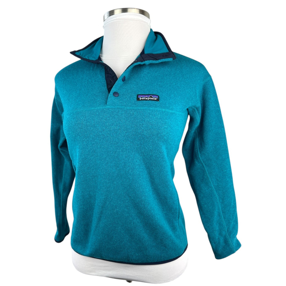 Patagonia Women's Lightweight Better Sweater Marsupial Pullover 1/4 Blue Small - Picture 2 of 11